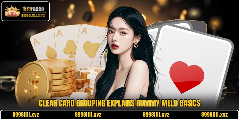 Clear card grouping explains rummy meld basics