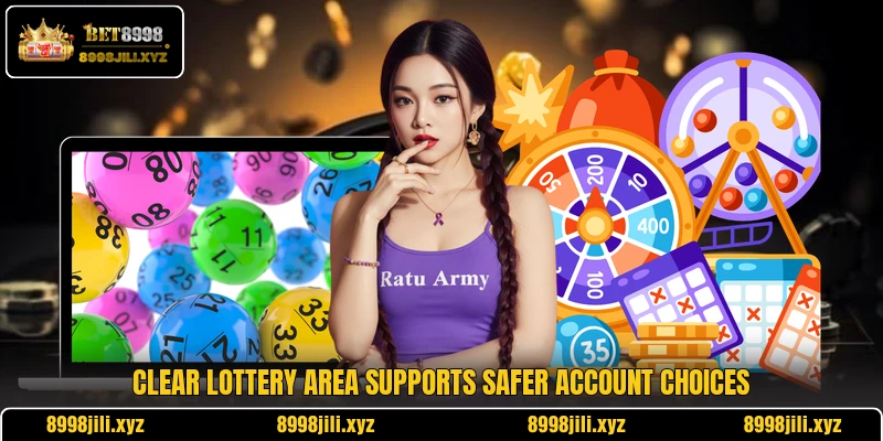 Clear lottery area supports safer account choices