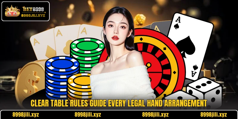 Clear table rules guide every legal hand arrangement