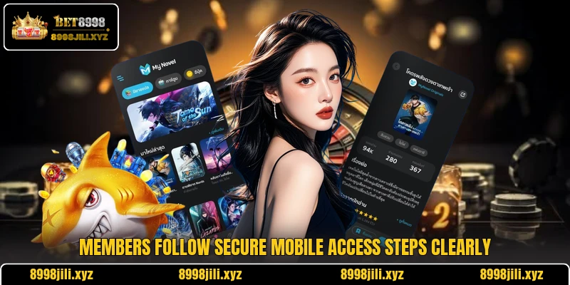 Members follow secure mobile access steps clearly