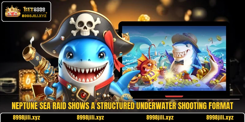 Neptune Sea Raid shows a structured underwater shooting format