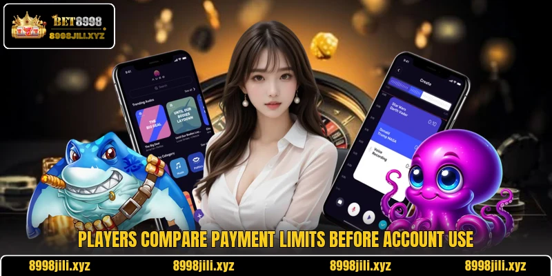 Players compare payment limits before account use