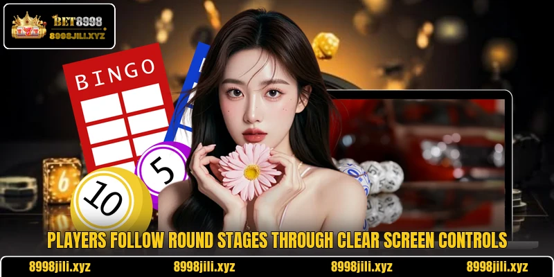 Players follow round stages through clear screen controls Players follow round stages through clear screen controls